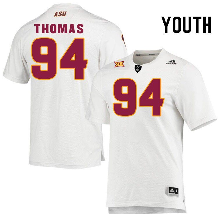 Youth #94 Landen Thomas Arizona State Sun Devils College Football Jerseys Stitched-White